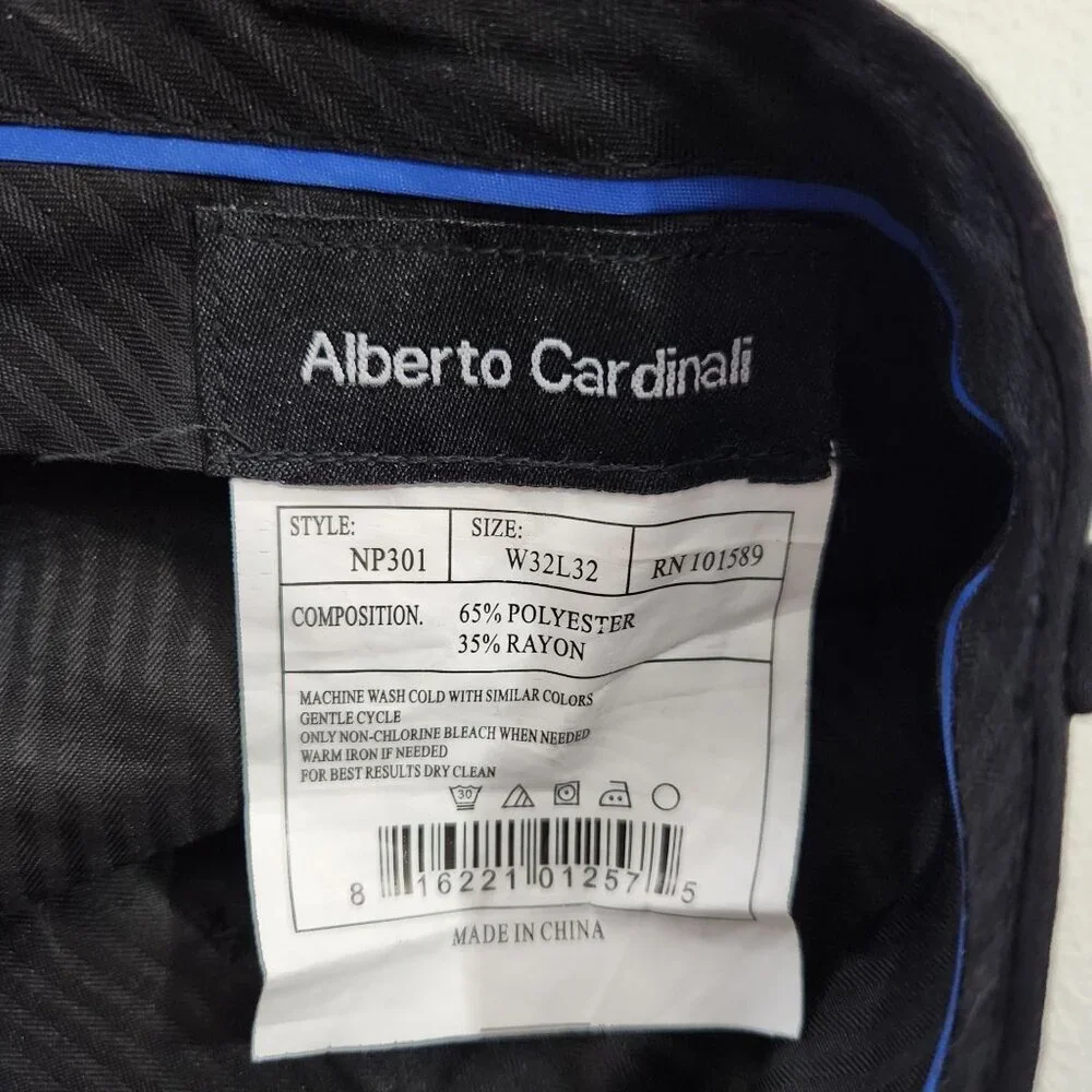 Alberto Cardinali Mens Black Dress Pants W34 L31